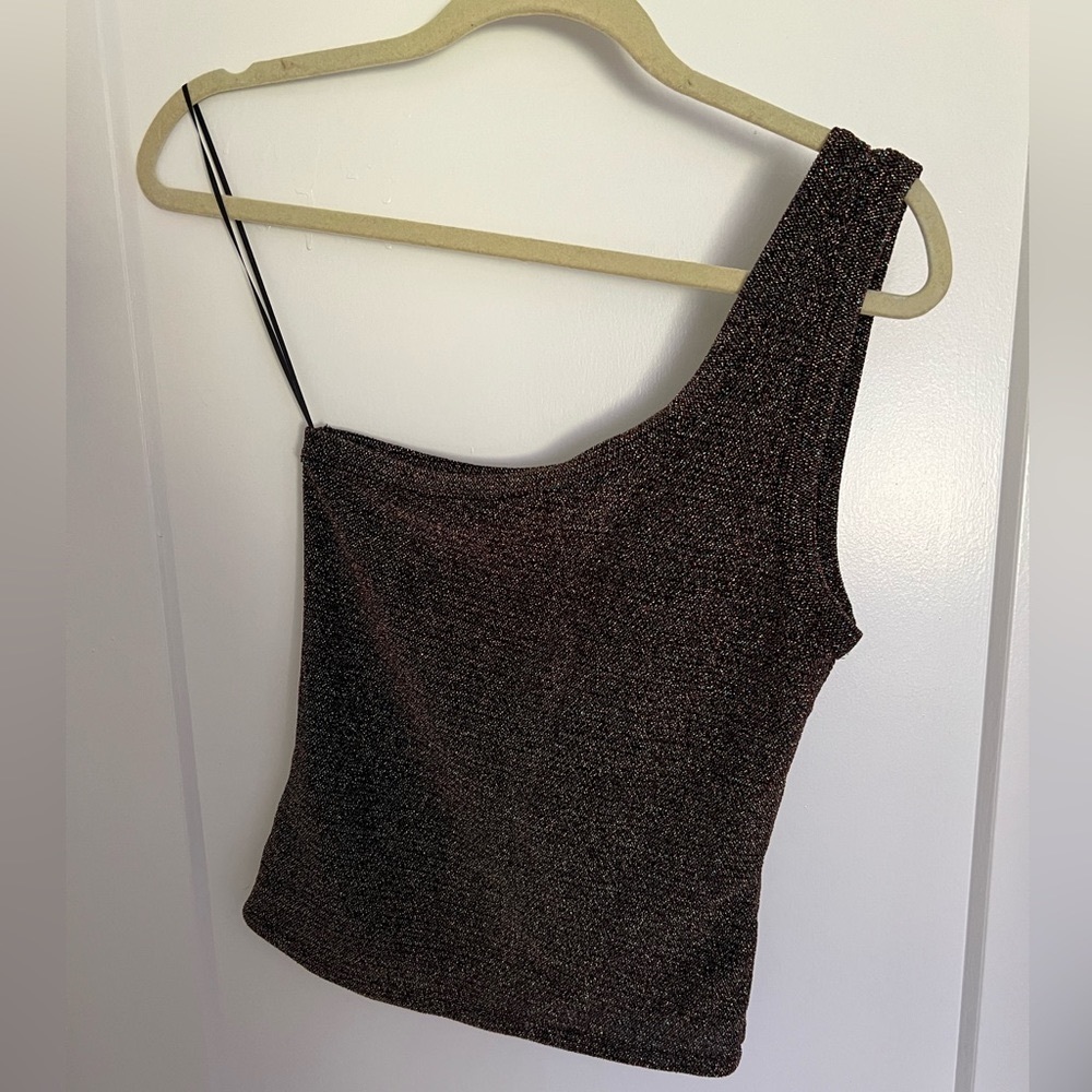 Urban Outfitters One-Shoulder Sparkle Crop Top